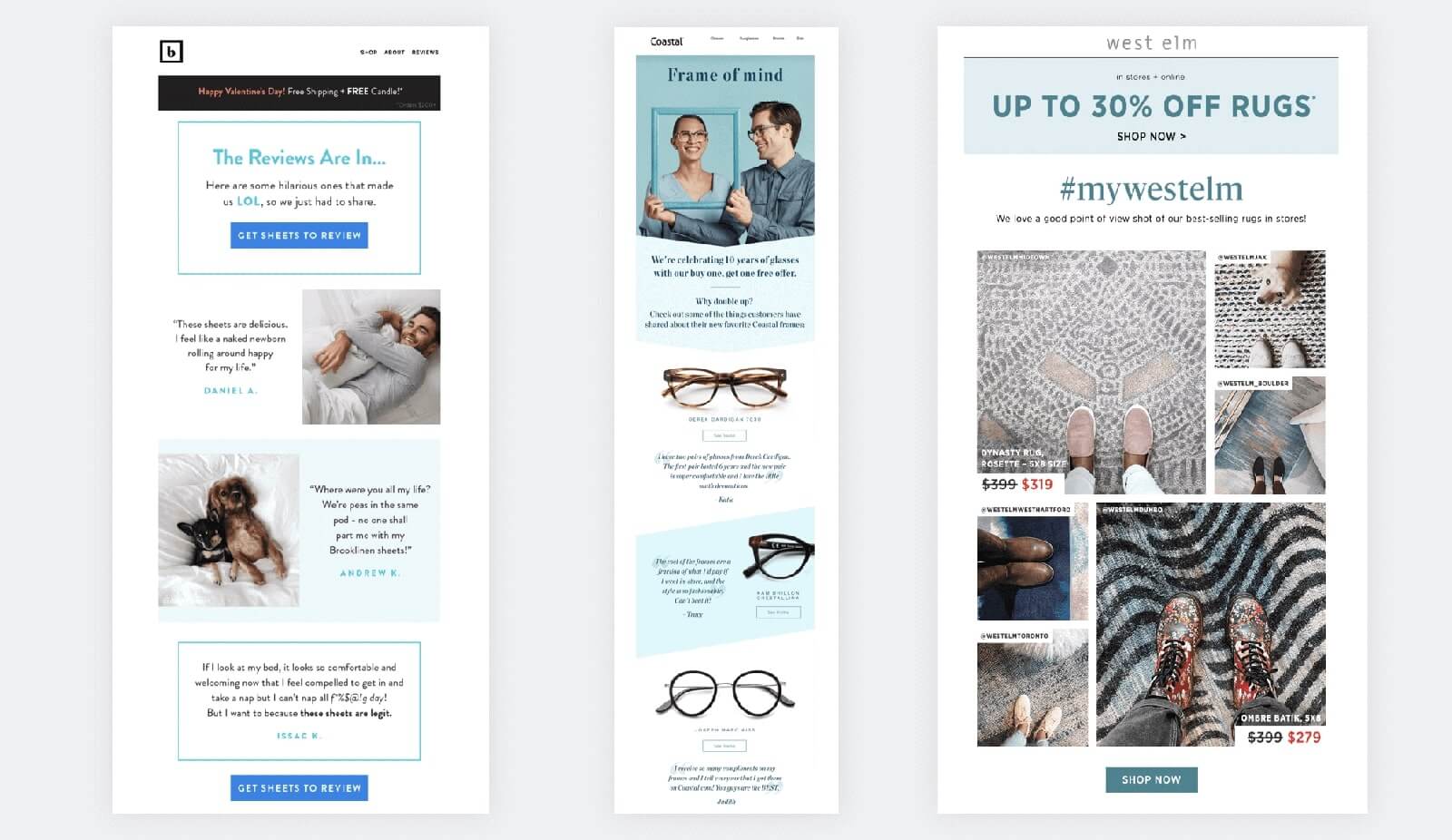 User generated content in emails design examples